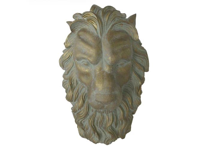 Immagine e commerce Vaso in resina a forma di testa di Leone colore Oro alto 27 cm
