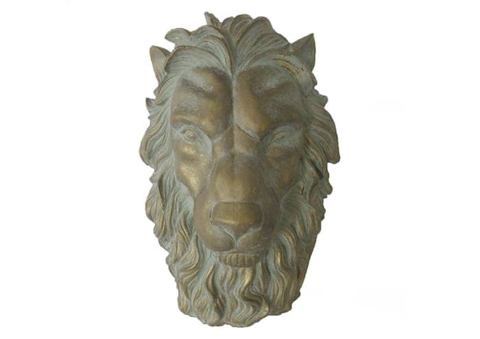 Immagine e commerce Vaso in resina a forma di testa di Leone colore Oro alto 32 cm