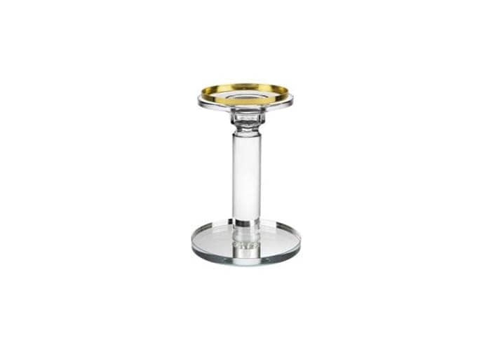 Immagine e commerce Candeliere vetro bordo oro cm 10 h17