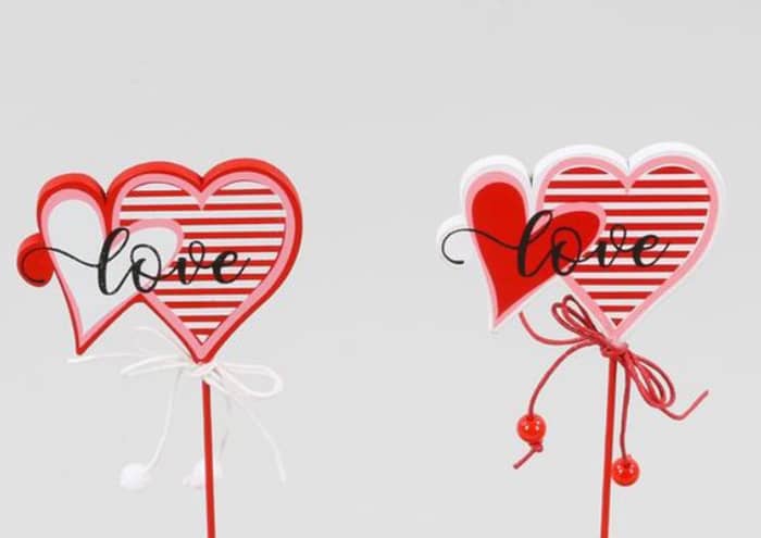 Serie 12 pick Cuore doppio 2 colori assortiti