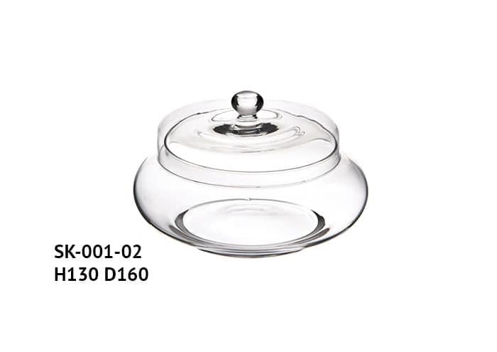 Portaconfetti vetro forma ovale diametro 16 altezza 13 cm