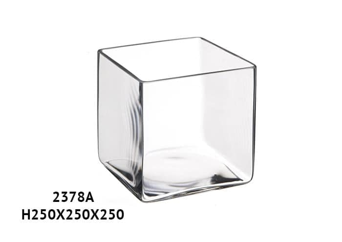 Cubo in vetro spesso cm 25x25x25