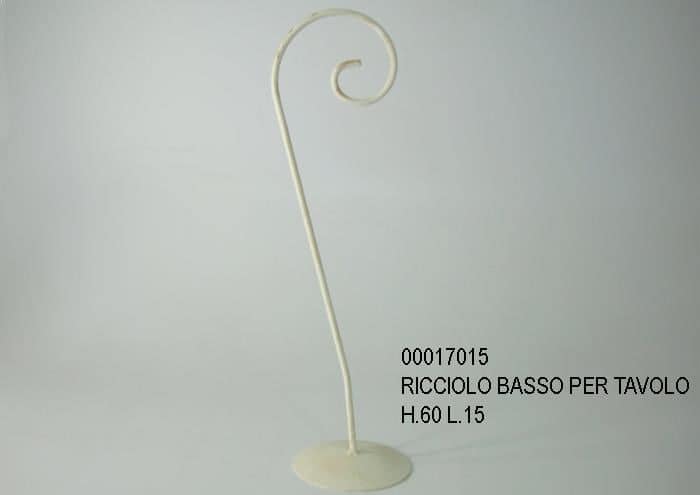 Struttura in ferro con ricciolo per appendere composizioni h 60