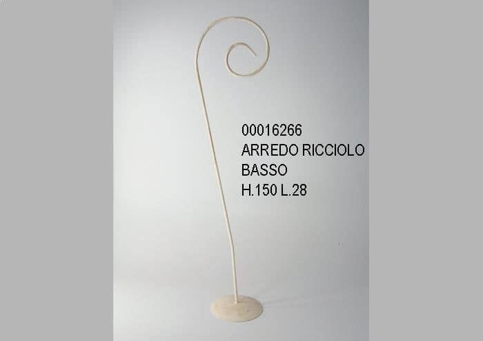 Struttura in ferro con ricciolo per appendere composizioni h 150