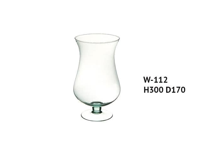 Coppa vetro riciclato con collo lungo e orlo aperto h30 d17