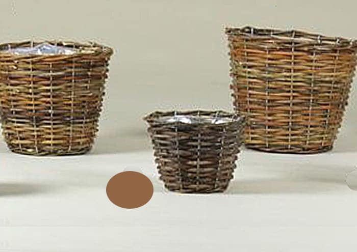 Cachepot in vimini grezzo con manici cm 14 h11 immagine prodotto