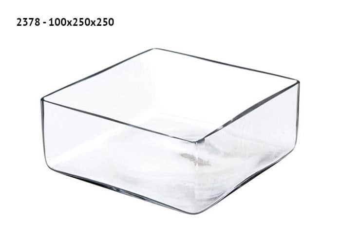 Ciotola vetro quadrata taglio freddo 25 cm - Ciotole vetro