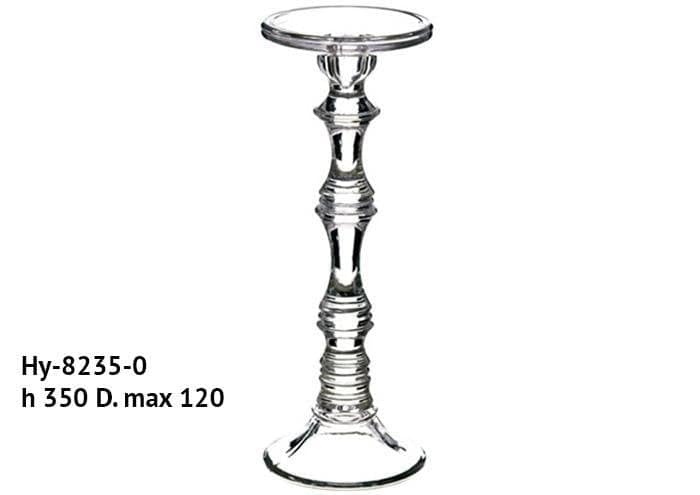 Candelabro vetro gambo lavorato altezza 35 cm
