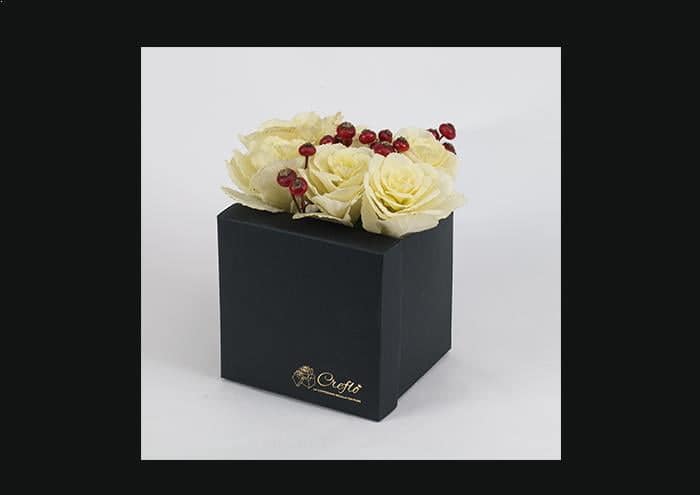 Scatole per fiori a forma di cubo cm 12 nero opaco