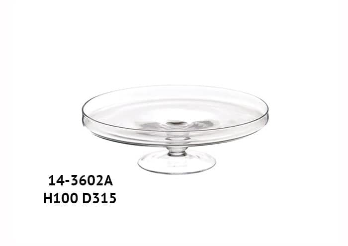 Alzata in vetro grande con bordo diametro 31 altezza 10 cm