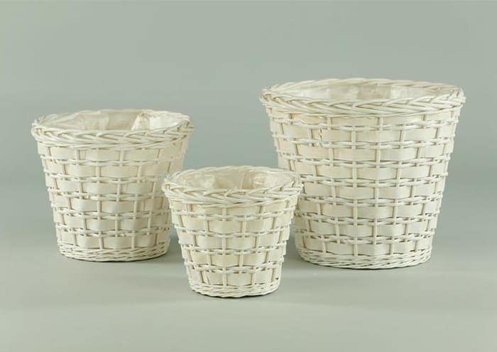 Cesti di vimini design per piante con vaso da 18 a 30 cm