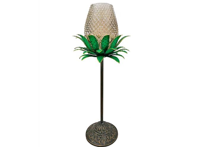 Immagine e commerce Portacandela metallo e vetro tropical forma ananas alto 74 cm