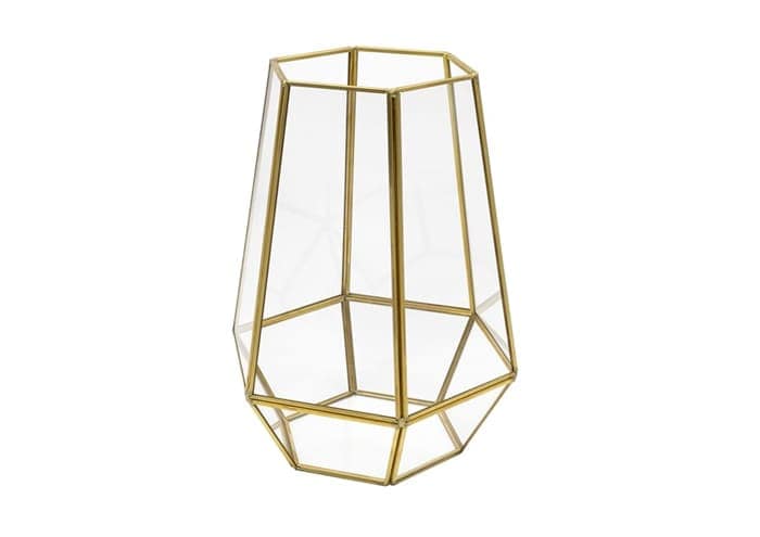 Immagine e commerce Terrarium piante vetro metallo forma piramide esagnale cm 16