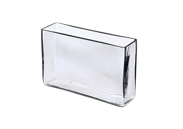 Immagine e commerce Vaso vetro rettangolare bordo spesso cm 30x10 h20
