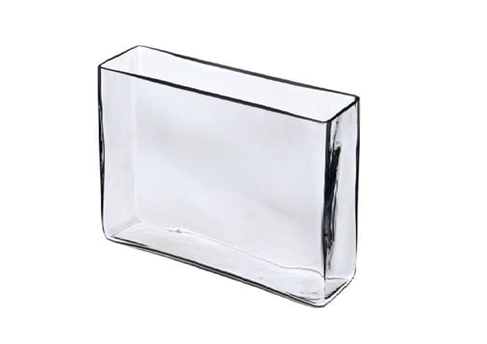 Immagine e commerce Vaso vetro rettangolare bordo spesso cm 30x10 h25
