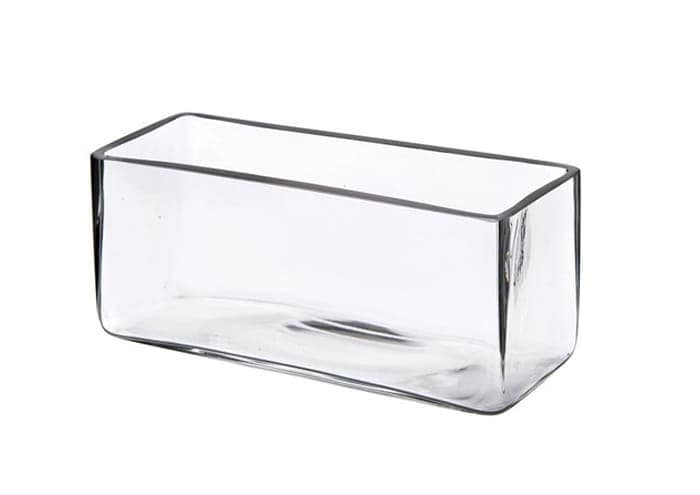 Immagine e commerce Vaso vetro rettangolare bordo spesso cm 25x10 h10