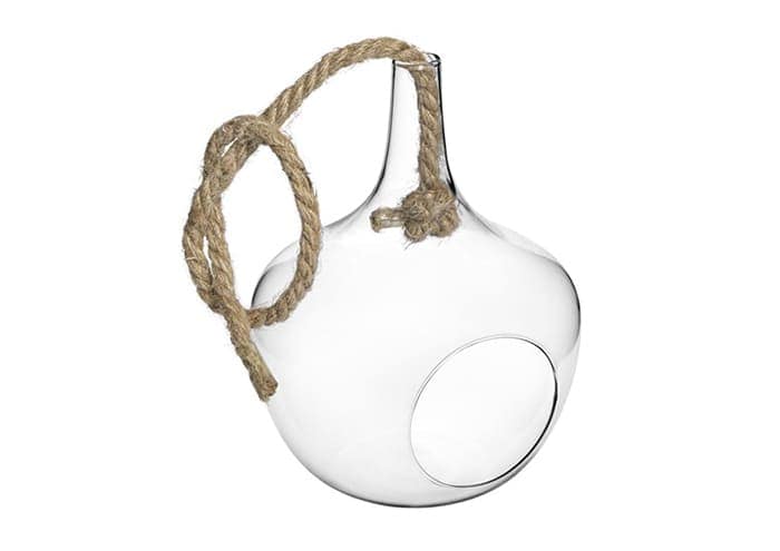 Immagine e commerce Porta piante da appendere in vetro con corda diametro 16 h22 cm