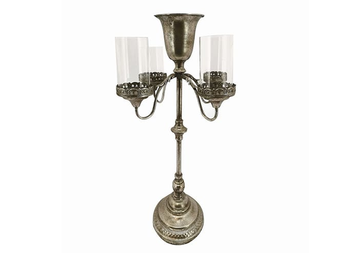 Immagine e commerce Candelabro argento 4 braccia con parafiamma e calice centrale alto 80 cm