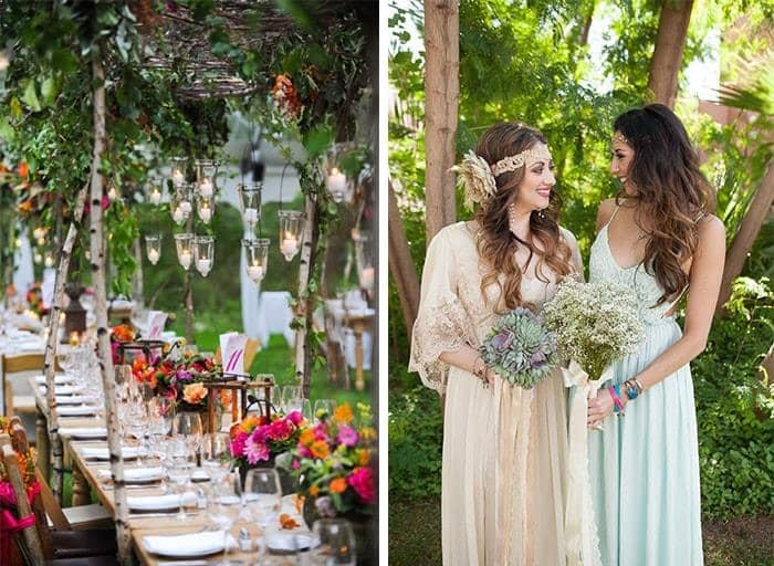 oto per articolo Blog su stile boho chic - Allestimento in stile Bohemian chic e allestimenti con fiori di campo