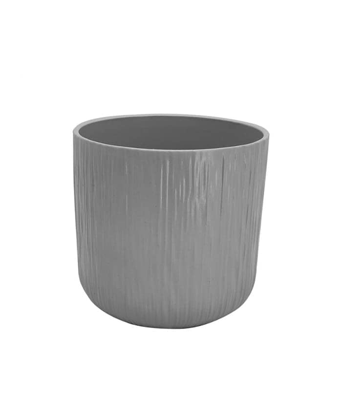 Immagine e commerce Vaso orchidea grigio forma cilindro base tonda decoro righe irregolari cm 13 h12