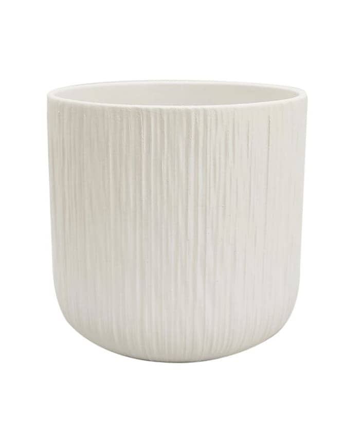 Immagine e commerce Vaso orchidea bianco forma cilindro base tonda decoro righe cm 13 h12