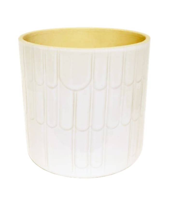 Immagine e commerce Vaso ceramica bianca forma cilindro decoro archetti cm 20 h16