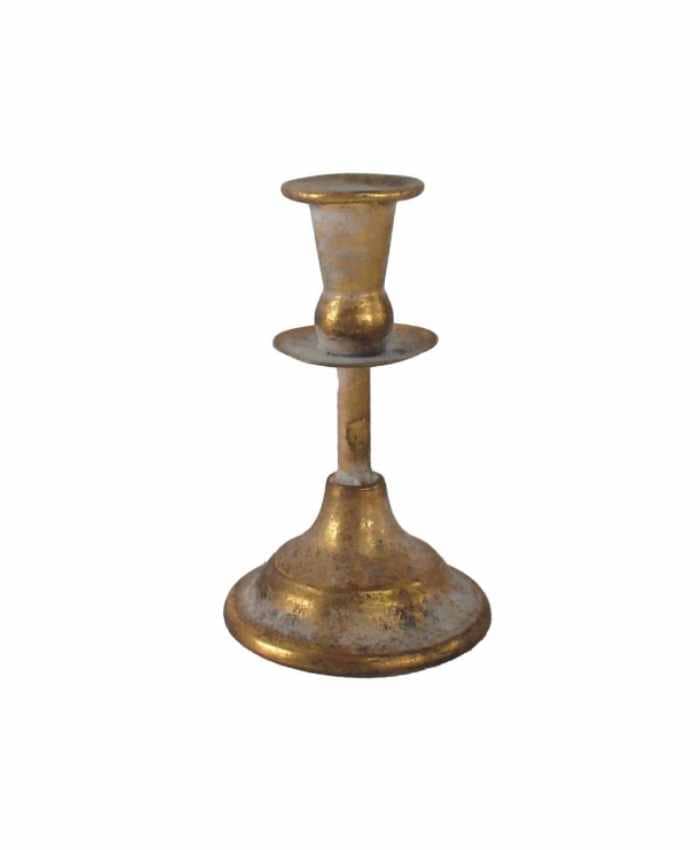 Immagine e commerce Candeliere monofiamma oro antico con poggiavetro cm 10 h16