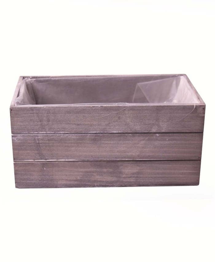 Immagine e commerce Cassette di legno shabby quadrate grigie doghe strette cm 30x15 h13