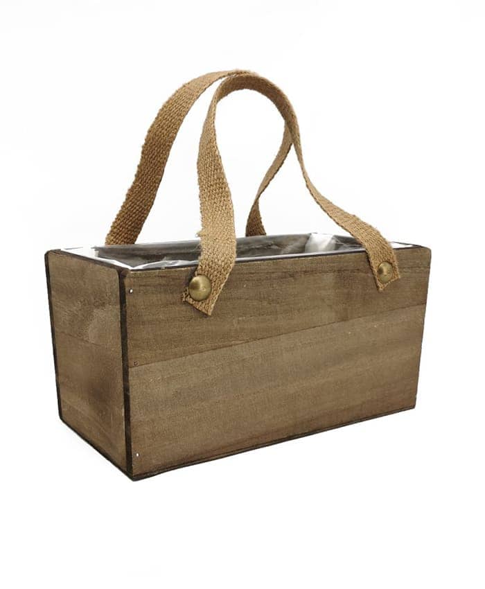 Immagine e commerce Cassetta legno vintage rettagolare legno naturale manici juta cm 24x13 h12