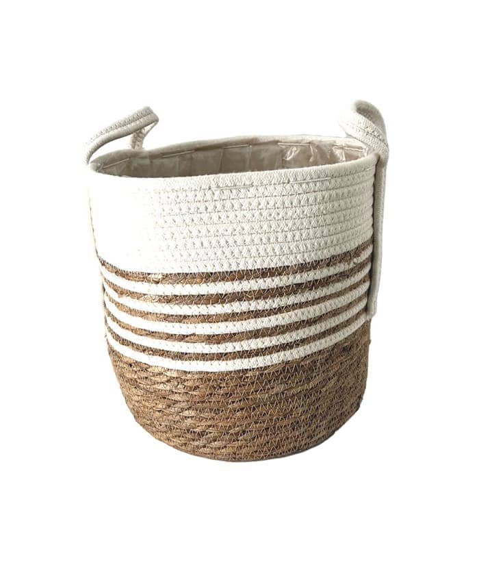 Immagine e commerce Cesto in tessuto e fibre erba palustre per piante diametro 22 cm