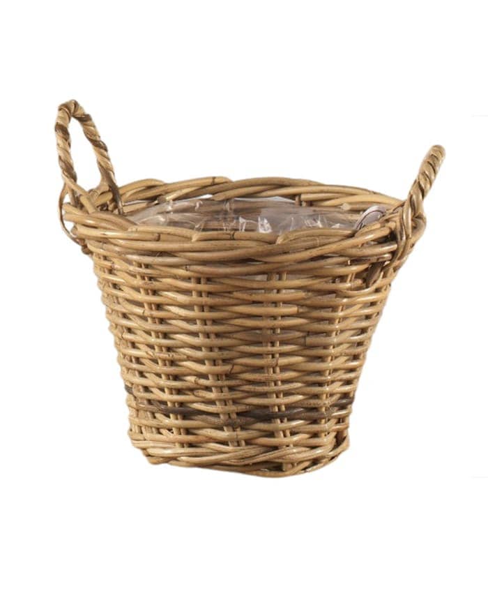 Immagine e commerce Cachepot vimini manici in rattan kubu diametro 30 h23 cm