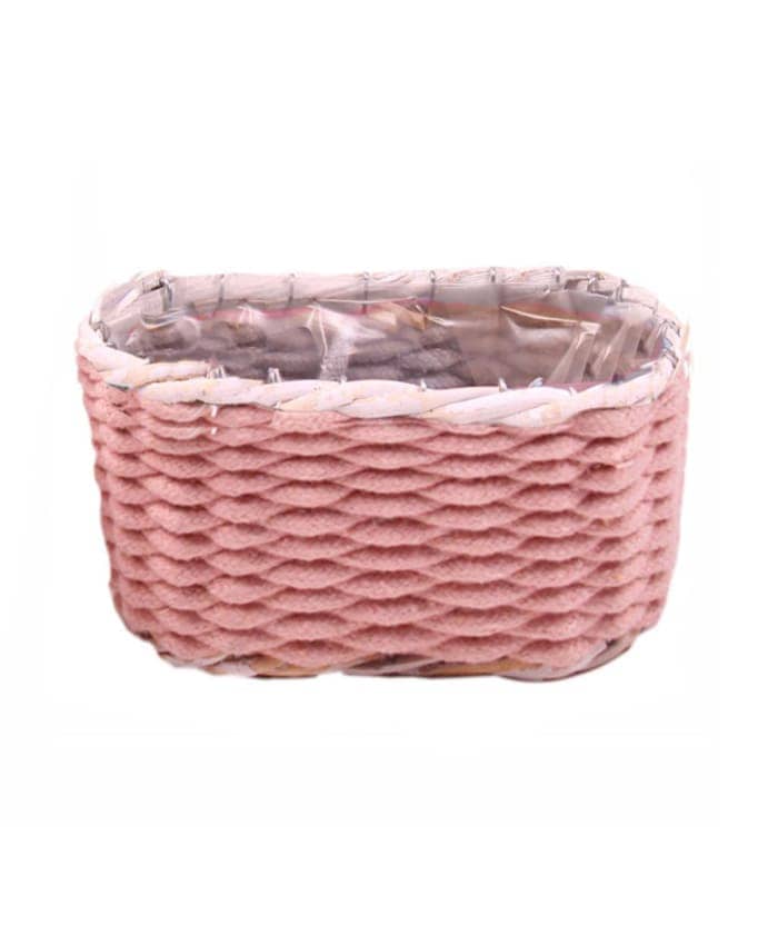 Immagine e commerce Cesto vimini e cordoncino colore pesca 26x14 h13