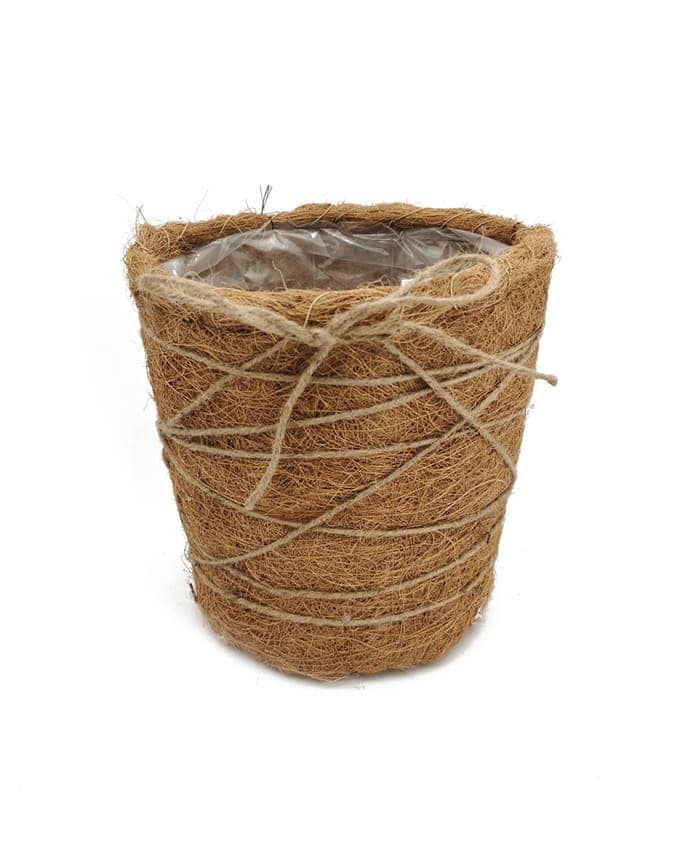 Immagine e commerce Cesto per piante vaso 18 cm in fibra di cocco con cordoncino decorativo