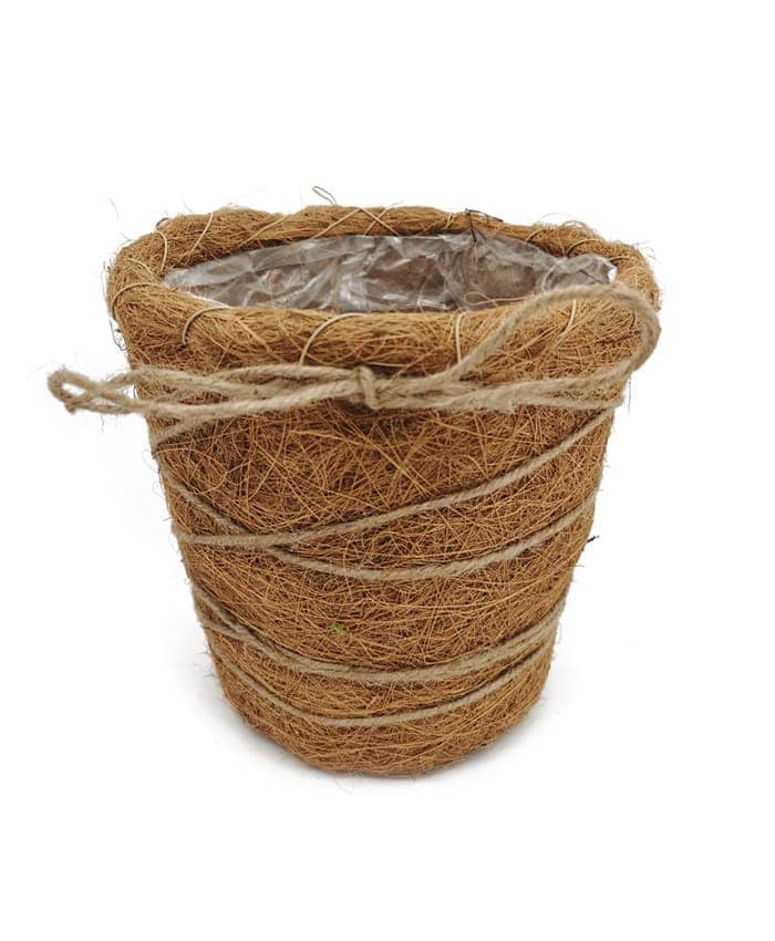Immagine e commerce Cesto per piante vaso 24 cm in fibra di cocco con cordoncino decorativo