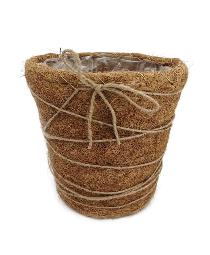 Immagine e commerce Cesto per piante vaso 30 cm in fibra di cocco con cordoncino decorativo