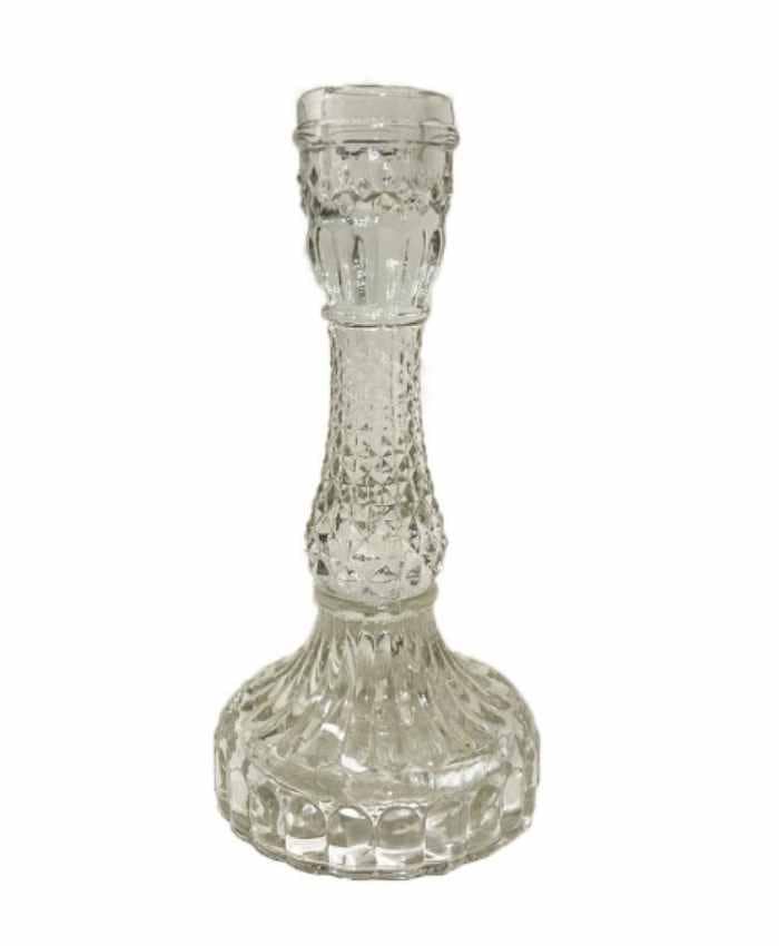 Immagine e commerce Portacandele vetro trasparente stile art deco altezza 17 cm