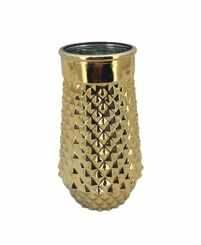 Immagine e commerce Barattolino portafiori vetro sfaccettato oro per tavoli imperiali cm 8 h20