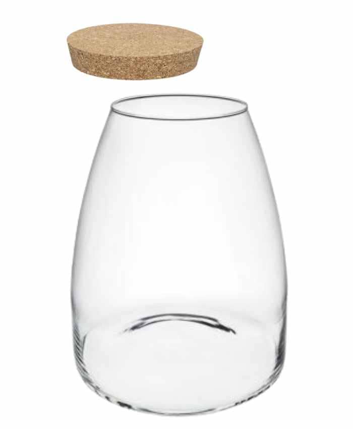 Vaso-vetro-conico-con-tappo-sughero-per-terrarium-alto-30-cm