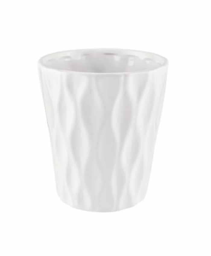 Immagine e commerce Vasi per orchidee ceramica bianca decoro righe ondulate cm 13 h14