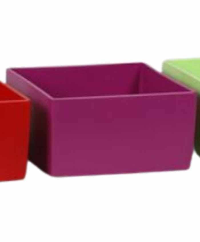 Immagine e commerce Quadrato in ceramica per 4 orchidee grandi o 4 piante vaso 14-Fuxia