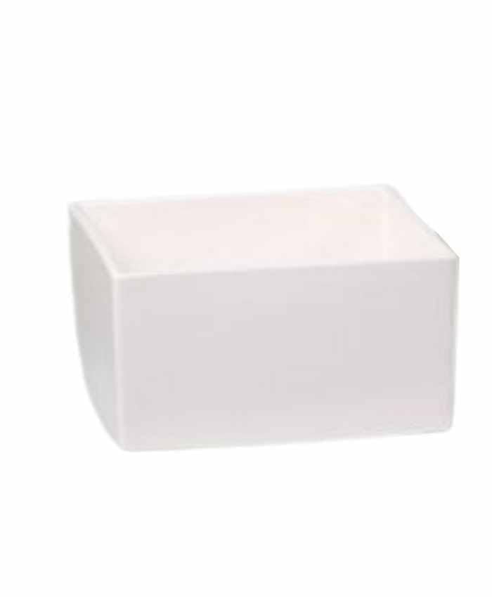 Immagine e commerce Quadrato in ceramica per 4 orchidee o piante vaso 12-Bianco