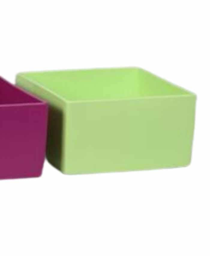 Immagine e commerce Quadrato in ceramica per 4 orchidee o piante vaso 12-Verde Mela