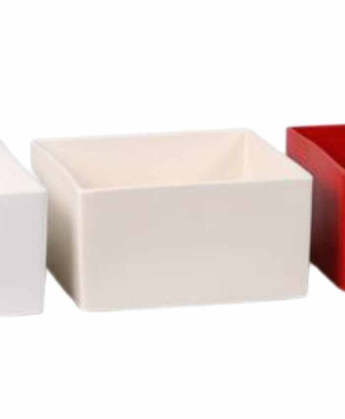 Immagine e commerce Quadrato in ceramica per 4 orchidee o piante vaso 12-Avorio