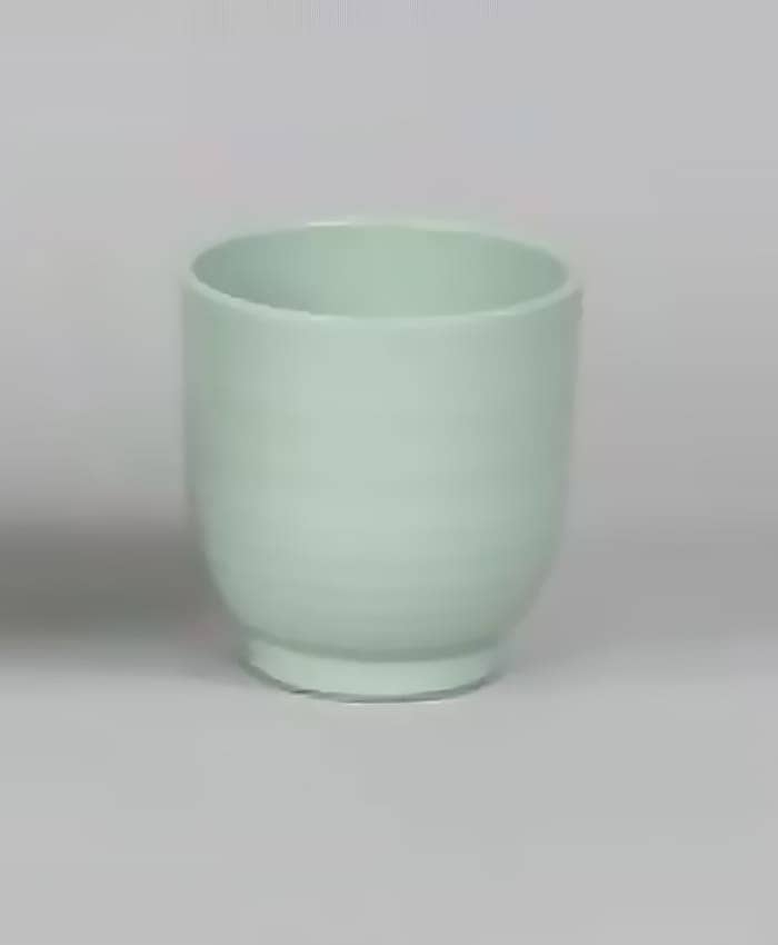 Immagine e commerce Porta vaso in ceramica per orchidea con piedino-Verde Acqua