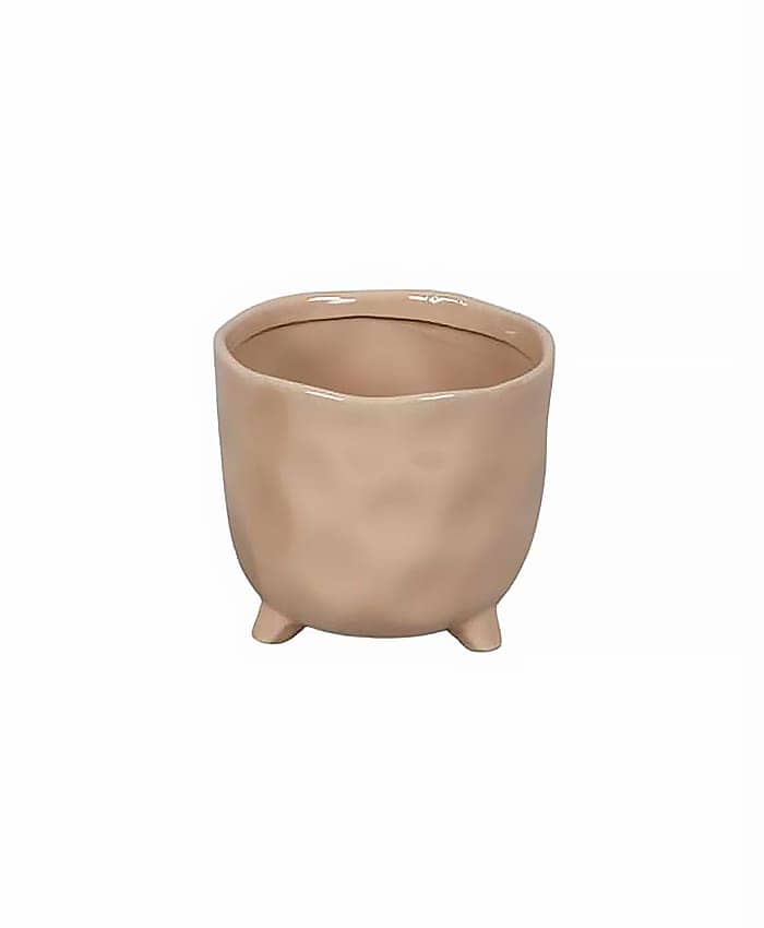 Immagine e commerce Portavaso in ceramica con piedini per piantine vaso 6 cm-Tortora