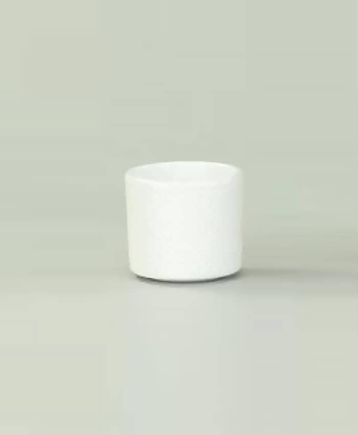 Immagine e commerce Portavaso in ceramica decorata per mini orchidea diametro 7-Bianco