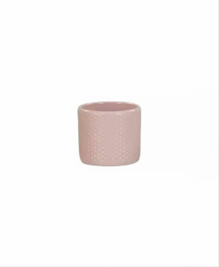 Immagine e commerce Portavaso in ceramica decorata per mini orchidea diametro 7-Rosa Antico