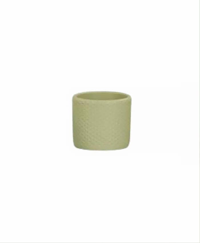 Immagine e commerce Portavaso in ceramica decorata per mini orchidea diametro 7-Verde Salvia