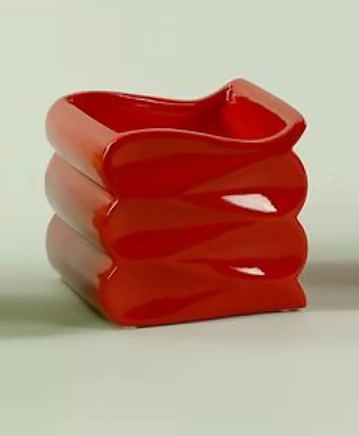 Immagine e commerce Cubo in ceramica per Orchidea decorazione onda-Rosso