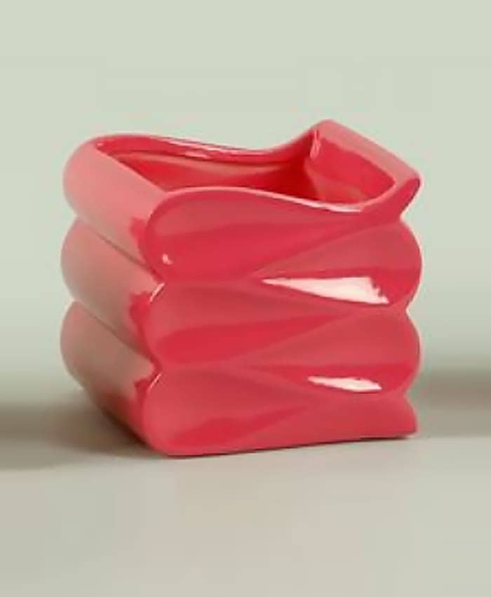 Immagine e commerce Cubo in ceramica per Orchidea decorazione onda-Fuxia